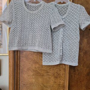 Handknit sweater set, made in Croatia, creamy beige, small